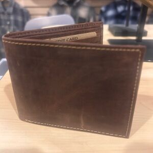 NWT Paul & Taylor Brown Leather Distressed Wallet